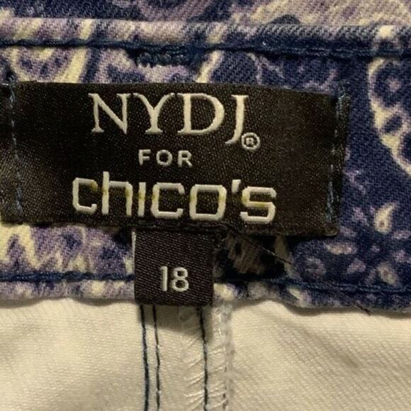 NYDJ Chicos LiftxTuck Paisley Jeans Womens 18 Skinny Flawless Contour Denim NWT - Picture 8 of 11